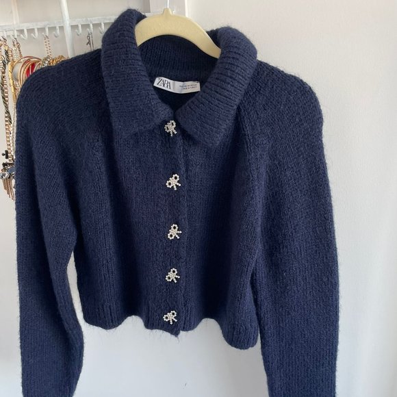 Zara long sleeved jeweled sweater - Picture 1 of 2